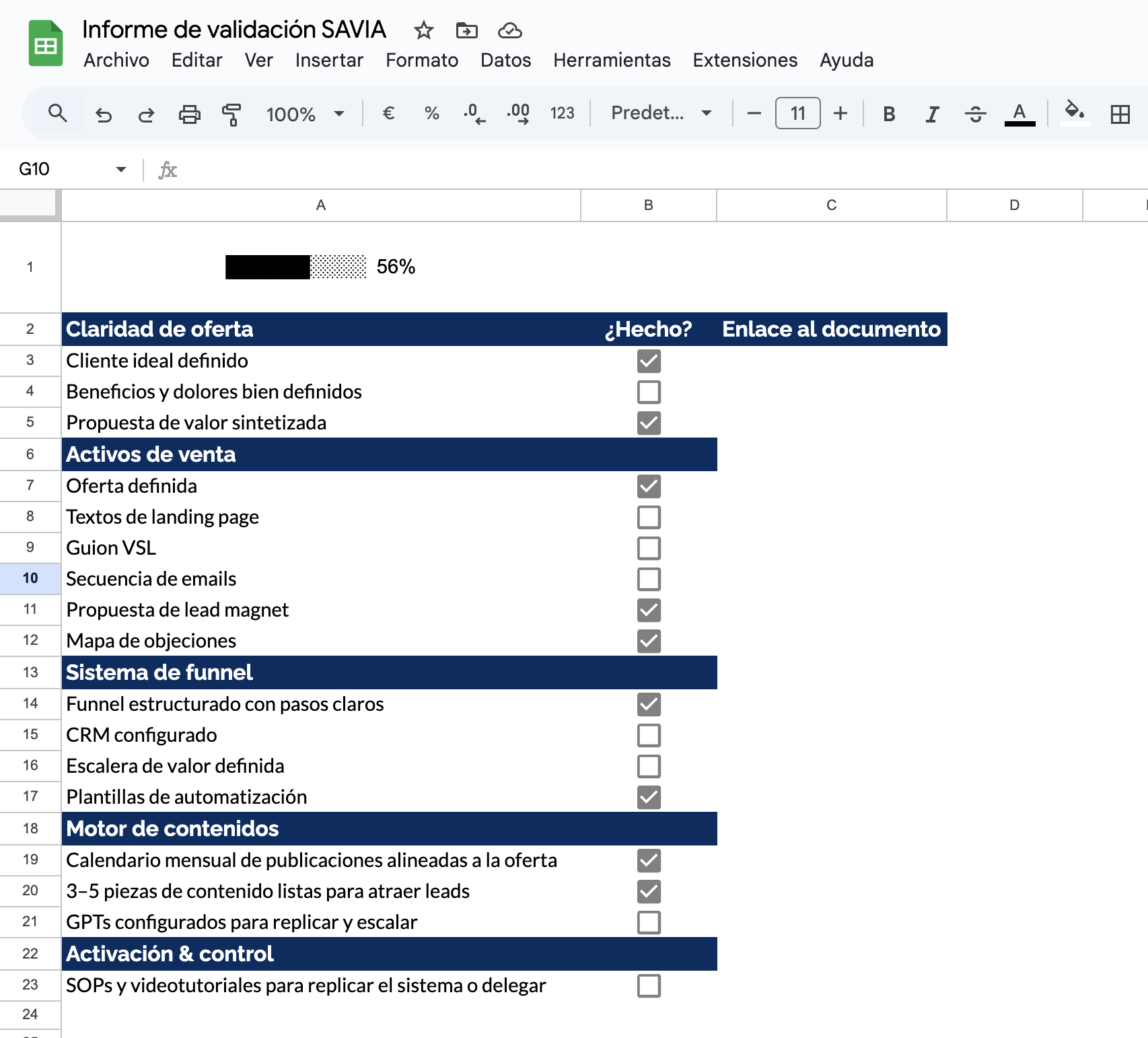 Informe de validación SAVIA